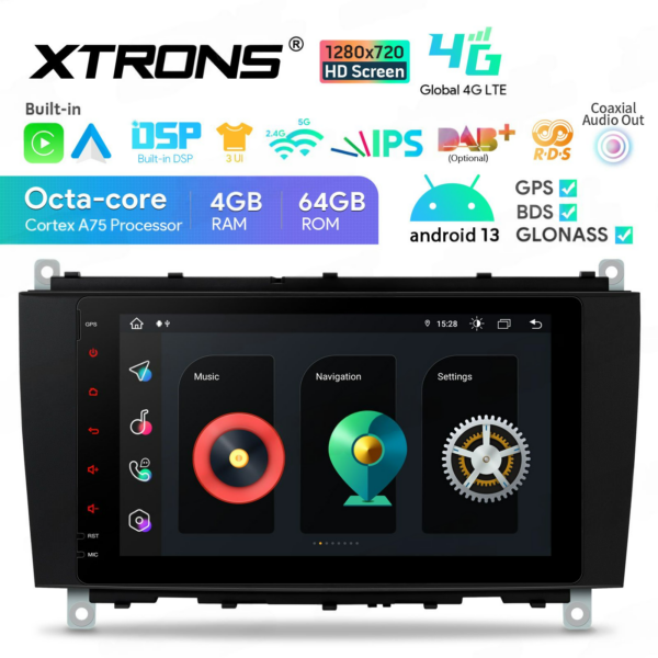 XTRONS 8″ Android Auto & Apple CarPlay Multimeedia (Mercedes-Benz CLK-Klass A209 & C209) 2002-2009 - Image 3
