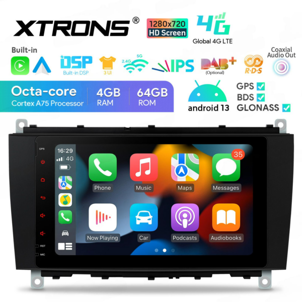 XTRONS 8″ Android Auto & Apple CarPlay Multimeedia (Mercedes-Benz CLK-Klass A209 & C209) 2002-2009 - Image 4